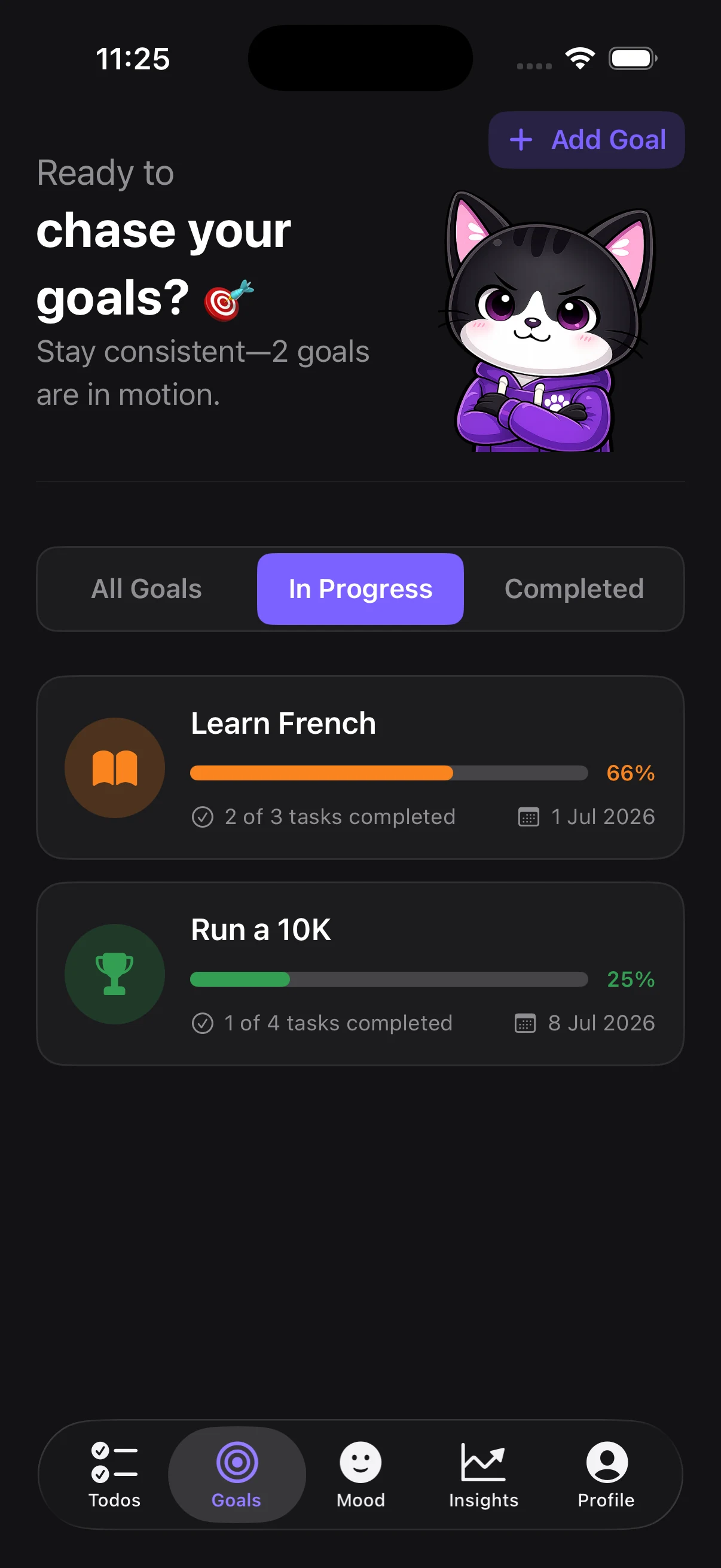 Biona main tracking screen